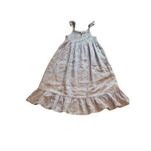 Joules, girls 10y cotton dress, blue and white striped with bee print, 50% OFF ❌
